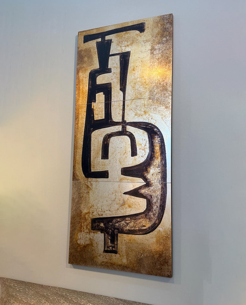 BELGIAN 1970’s STAINLESS   STEEL PAINTED PANEL BELGIAN 1970’s STAINLESS   STEEL PAINTED PANEL