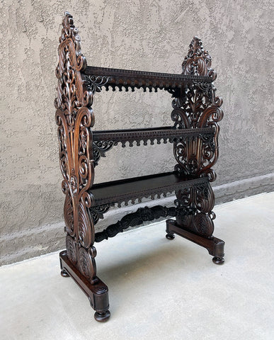 ANGLO-INDIAN PADAUK WOOD ETAGERE