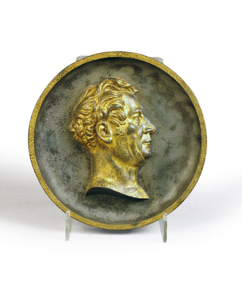 SWEDISH GILT  IRON MEDALLION SWEDISH GILT  IRON MEDALLION