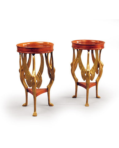 PAIR FRENCH LATE EMPIRE FRUITWOOD AND PARCEL GILT GUERIDONS