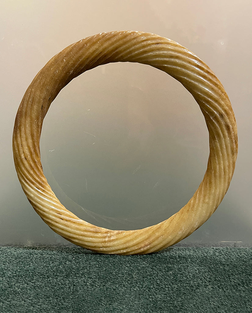 CHINESE ARCHAISTIC HARDSTONE BI CHINESE ARCHAISTIC HARDSTONE BI