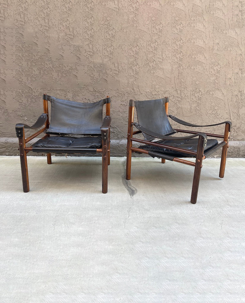 ARNE NORELL  ROSEWOOD AND LEATHER ARMCHAIRS ARNE NORELL  ROSEWOOD AND LEATHER ARMCHAIRS