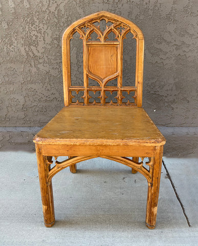 WILLIAM IV  GOTHIC REVIVAL PINE SIDECHAIR