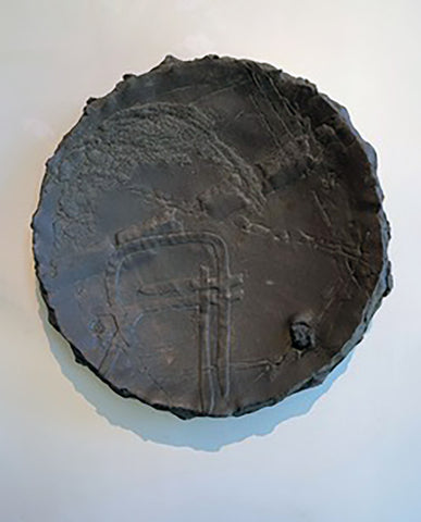 DON REITZ SALT  FIRED BLACK CLAY CHARGER