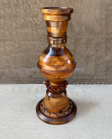 NERONE CECCARELLI & GIANCARLO PATUZZI ATTRIBUTED MOSAIC OF WALNUT PEDESTAL