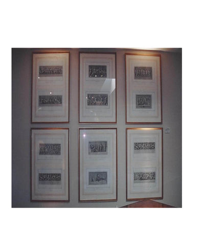 SET OF SIX ITALIAN  FRAMED ENGRAVINGS