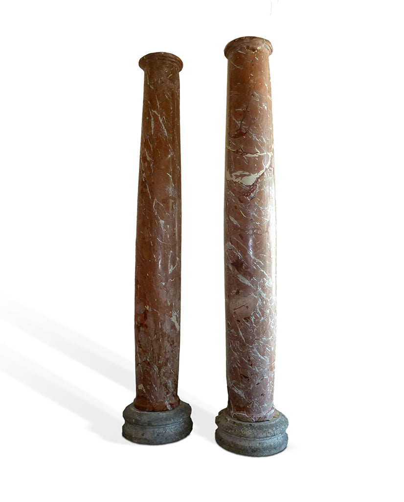 PAIR ITALIAN RENAISSANCE MARBLE COLUMNS PAIR ITALIAN RENAISSANCE MARBLE COLUMNS
