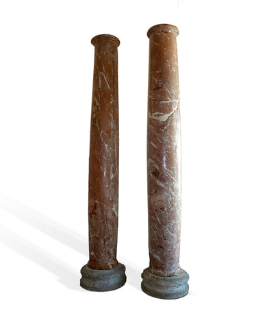 PAIR ITALIAN RENAISSANCE MARBLE COLUMNS
