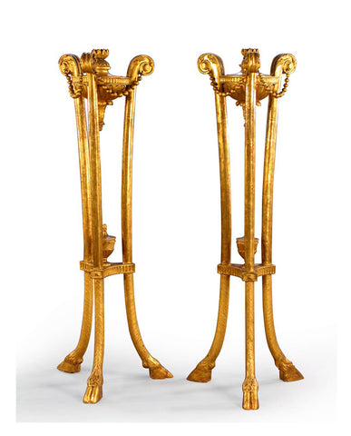 PAIR NORTH EUROPEAN EMPIRE PARCEL GILT ATHÉNIENNES