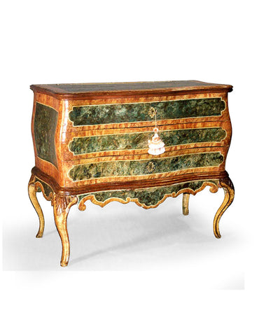 NORTH ITALIAN ROCOCO FAUX BOIS COMMODE