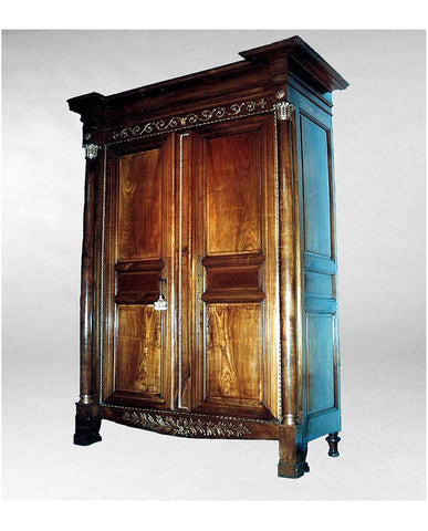 LOUIS XVI CHERRYWOOD  AND PARCEL GILT ARMOIRE