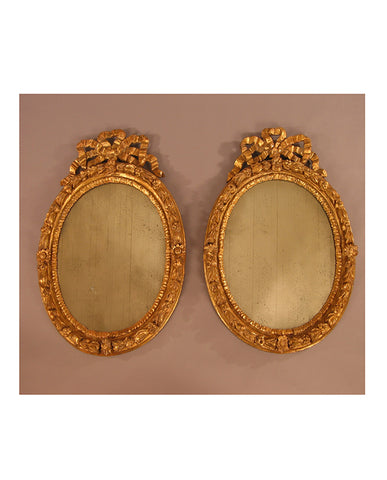 PAIR SPANISH NEOCLASSIC  GILTWOOD MIRRORS