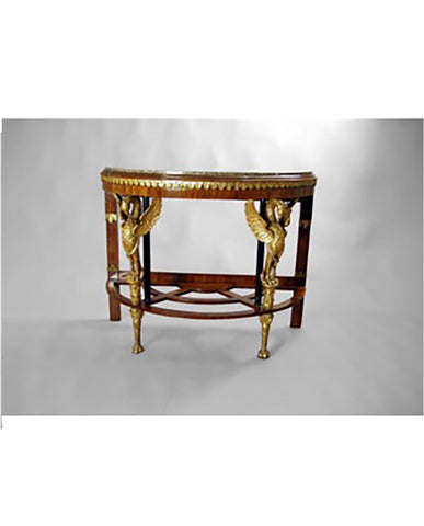 SICILIAN EMPIRE MAHOGANY AND PARCEL GILT CONSOLE