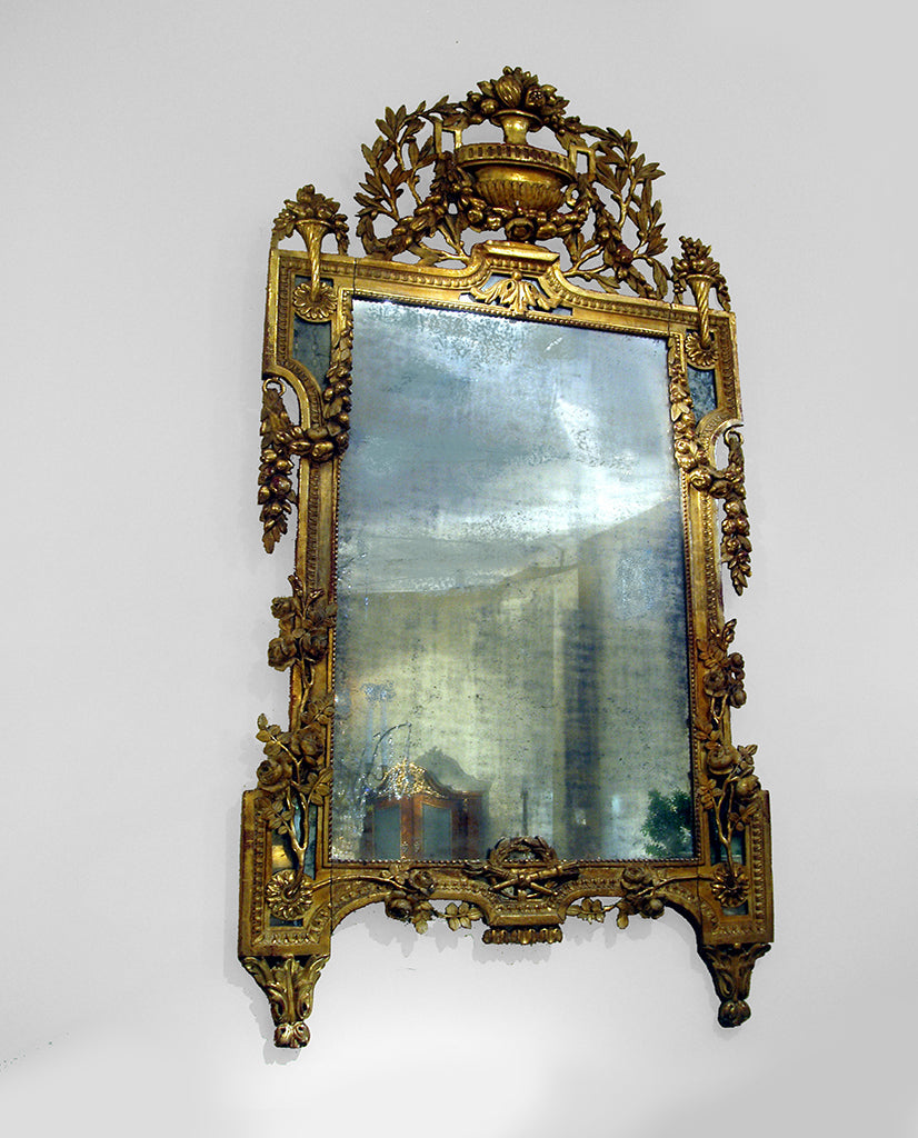 FRENCH LOUIS XVI GILTWOOD MIRROR FRENCH LOUIS XVI GILTWOOD MIRROR