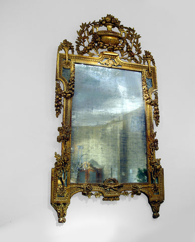 FRENCH LOUIS XVI GILTWOOD MIRROR