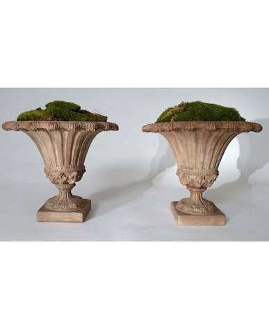 PAIR FRENCH LOUIS XVI TERRA COTTA URNS
