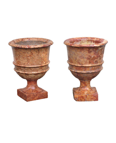 PAIR ITALIAN NEOCLASSIC BRECCIA URNS