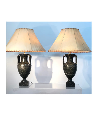 PAIR ITALIAN MARBLE URNS