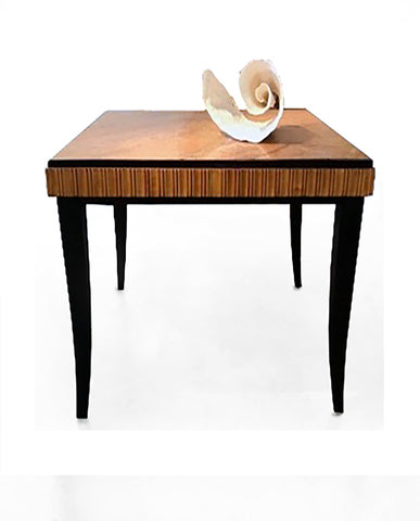 ITALIAN MAHOGANY AND BIRCH CENTER TABLE