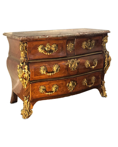 REGENCE KINGWOOD  GILT BRONZE AND BRASS COMMODE