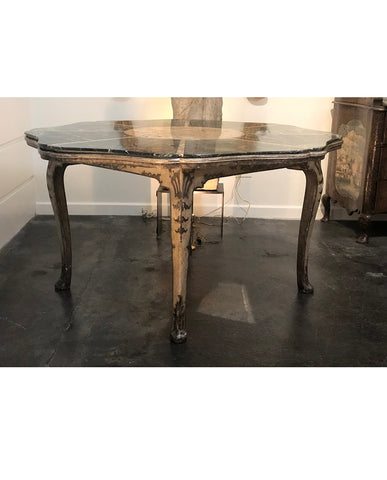 ITALIAN ROCOCO MICA AND PAINTED CENTER TABLE