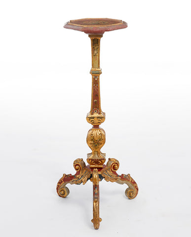 SWEDISH BAROQUE PAINTED AND PARCEL GILT STAND