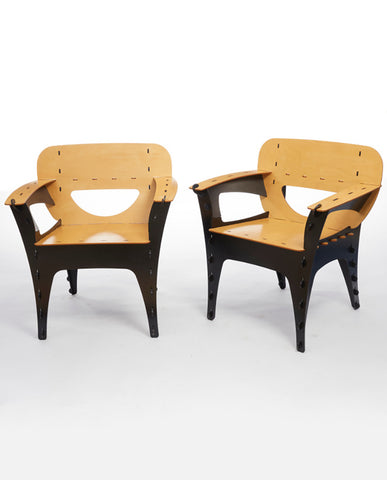 D PARCEL PAINTED “PUZZLE” ARMCHAIRS