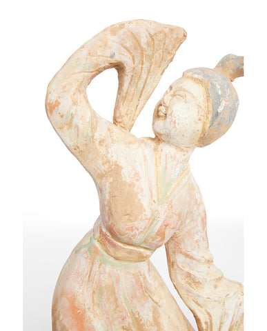 CHINESE EARTHENWARE  PAINTED FIGURES