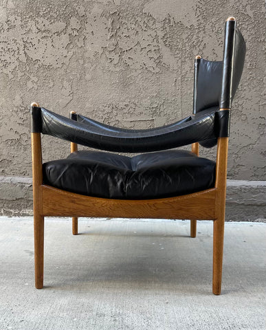 KRISTIAN SOLMAR VEDEL CHESTNUT AND LEATHER ARMCHAIR
