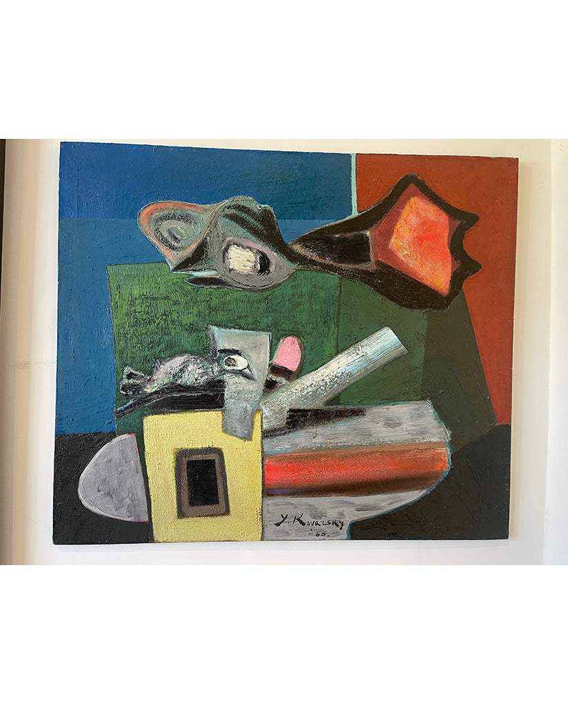 YEHOSHUA KOVARSKY ABSTRACT OIL ON CANVAS YEHOSHUA KOVARSKY ABSTRACT OIL ON CANVAS