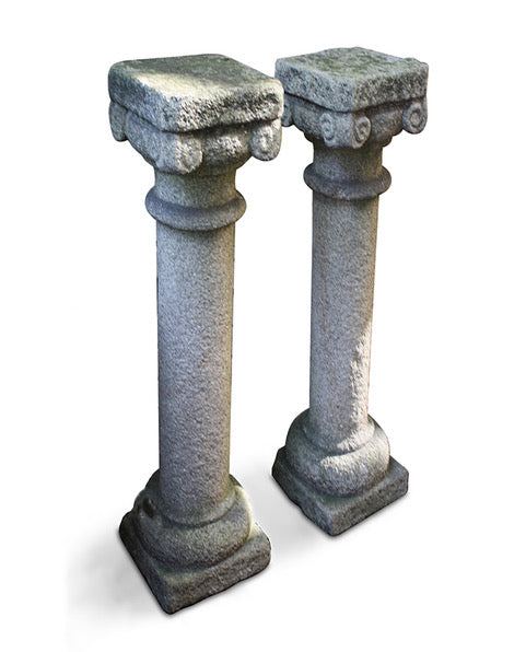 PAIR GALICIAN GRANITE COLUMNS PAIR GALICIAN GRANITE COLUMNS