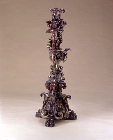 ITALIAN LATE BAROQUE CARVED WOOD  AND PARCEL GILT 