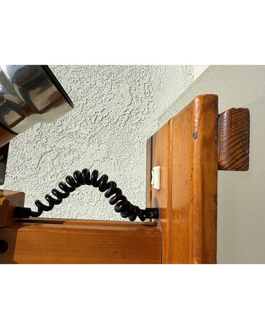 ITALIAN FOLK ART  ADJUSTABLE PINE AND METAL LAMP
