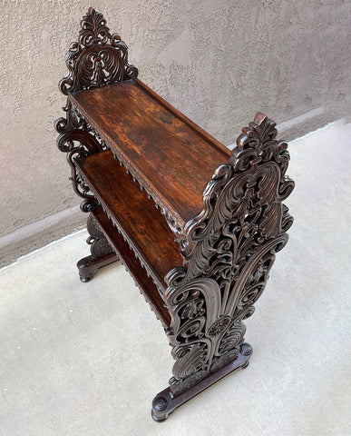 ANGLO-INDIAN PADAUK WOOD ETAGERE