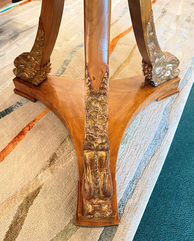 GERMAN NEOCLASSIC   MAHOGANY AND PARCEL GILT TABLE