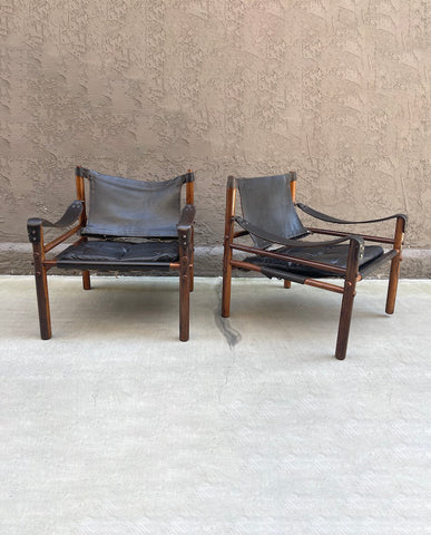 ARNE NORELL  ROSEWOOD AND LEATHER ARMCHAIRS