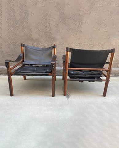 ARNE NORELL  ROSEWOOD AND LEATHER ARMCHAIRS