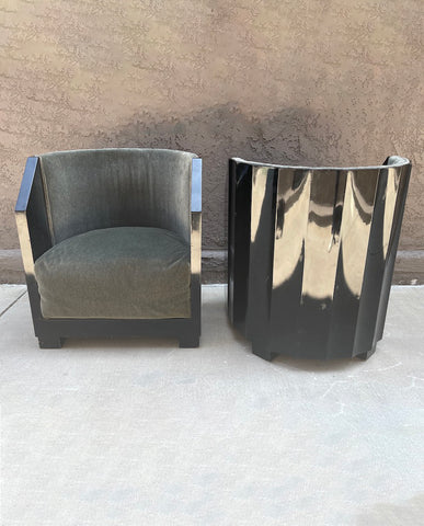 PAIR FRENCH CLUB CHAIRS