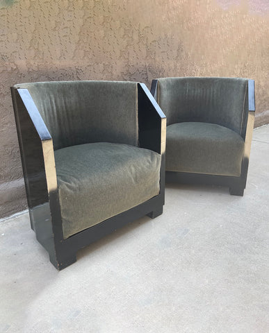 PAIR FRENCH CLUB CHAIRS