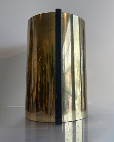ITALIAN BRASS AND WOOD WASTE CAN