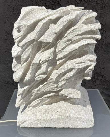 FRENCH LIMESTONE SCULPTED LAMP