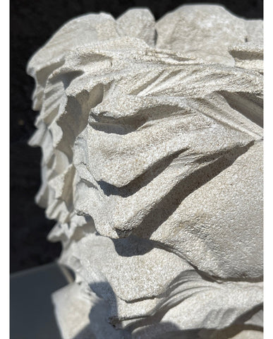 FRENCH LIMESTONE SCULPTED LAMP