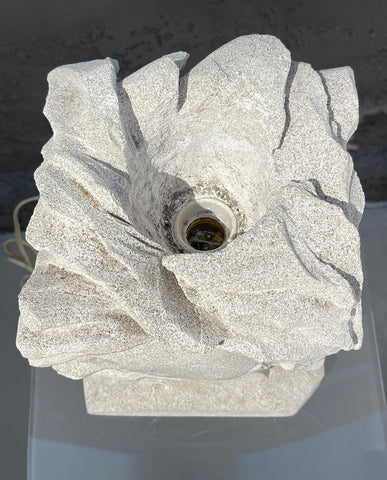 FRENCH LIMESTONE SCULPTED LAMP