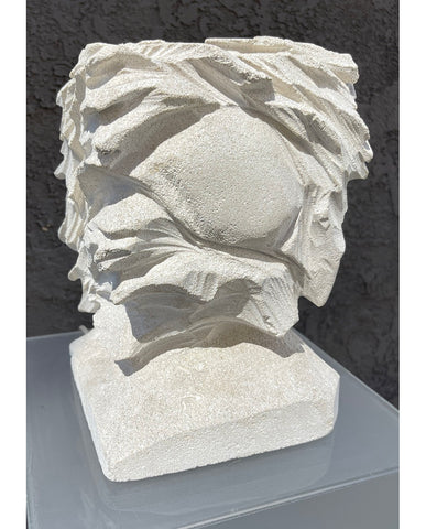 FRENCH LIMESTONE SCULPTED LAMP