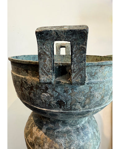 CHINESE ARCHAISTIC BRONZE SILVER INLAID XIAN