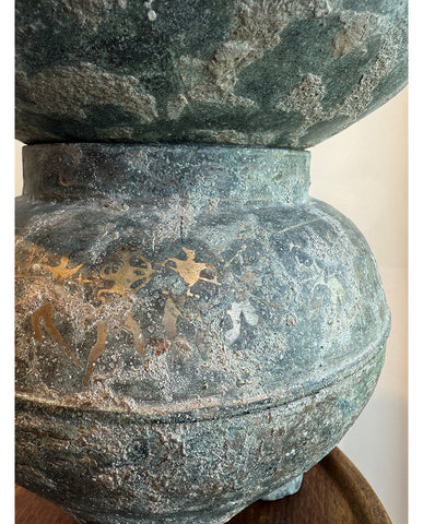 CHINESE ARCHAISTIC BRONZE SILVER INLAID XIAN