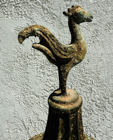 CHINESE ARCHAISTIC BRONZE AND SILVER INLAYED CENSOR