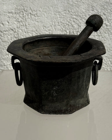 PERSIAN LEADED - BRONZE MORTAR AND PESTLE