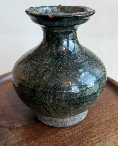 HAN EARTHENWARE GREEN GLAZED HU