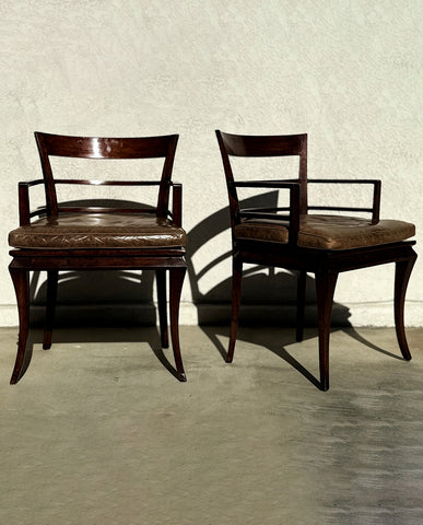 PR. ITALIAN ART DECO WALNUT ARMCHAIRS